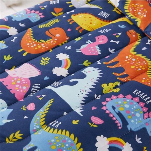 4 Piece Toddler Bedding Set, Standard Size Colorful Dinosaur Printed - Picture 6 of 7